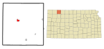 Decatur County Kansas Incorporated and Unincorporated areas Oberlin Highlighted